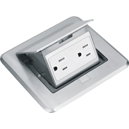 Newhouse Electric Electrical Box, 43 cu. in., Pop-Up Floor Box Type, 1, Nickel, Square Shape 7400NI
